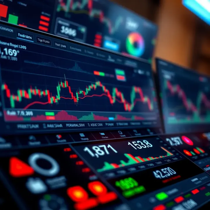 Dashboard of a digital trading platform displaying various asset charts and trading tools