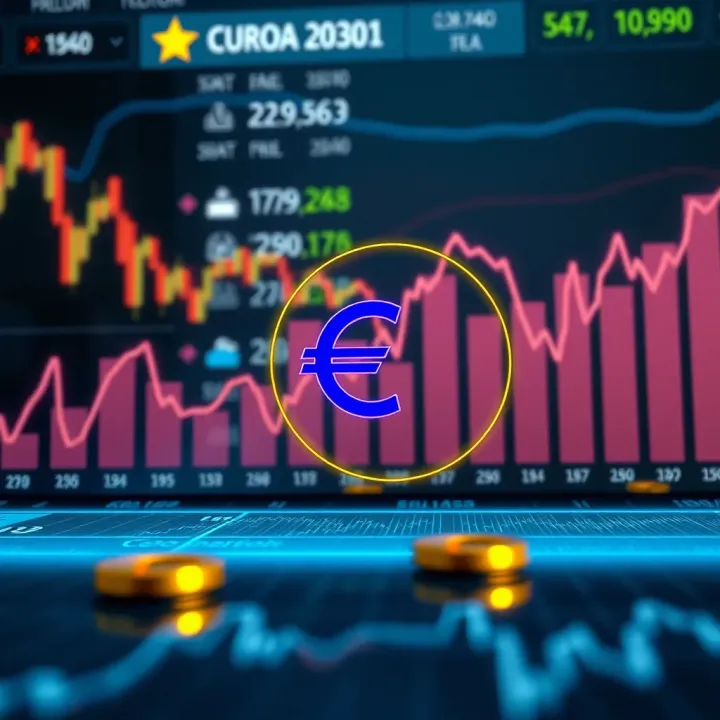 Euro to Colombian Peso Exchange Rate Trends Influenced by Economic Factors Graph showing the fluctuation of the euro against the Colombian peso with economic indicators in the background