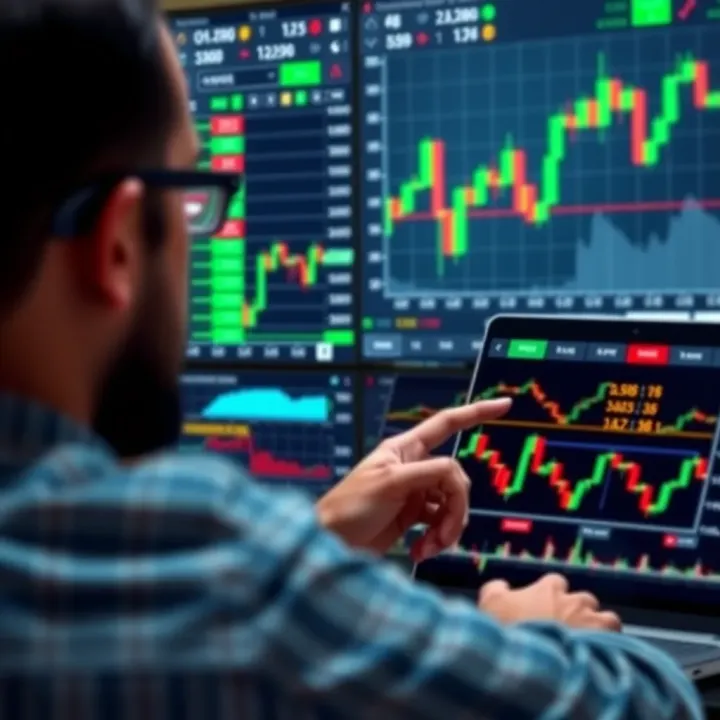 User interface showcasing financial charts and trading options on a digital platform