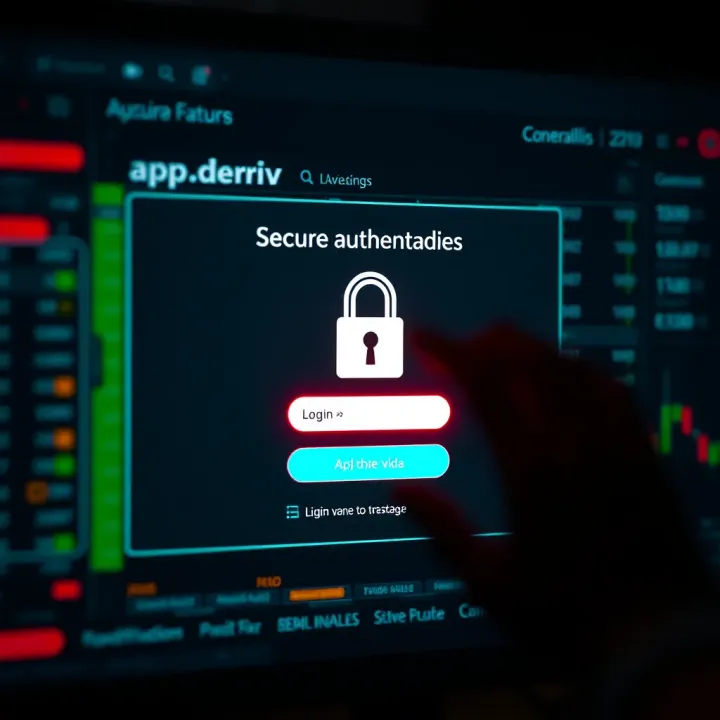 Secure login interface of app.deriv highlighting authentication features