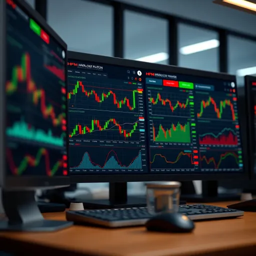 HFM Broker Trading Platform Overview User interface of HFM Broker trading platform showing various financial market charts and data
