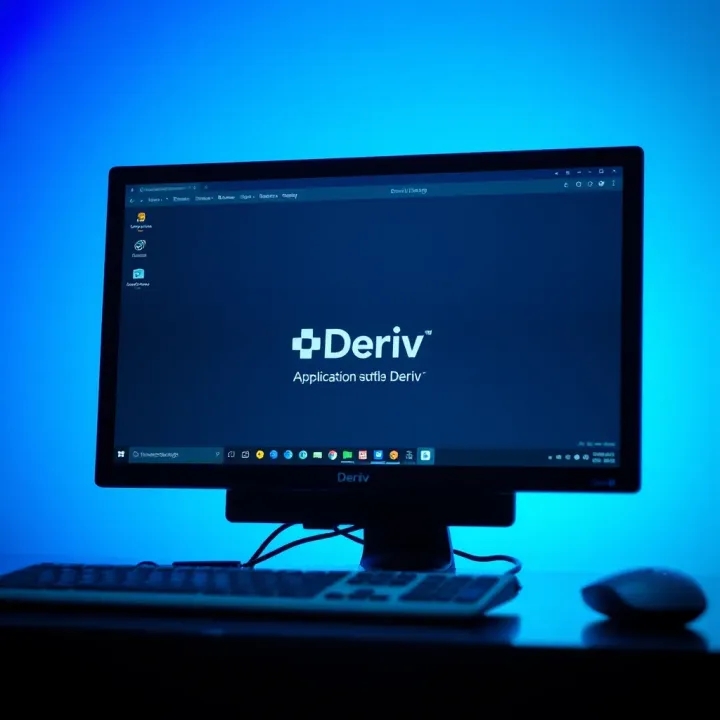 Computing device showing the installation screen of Deriv application