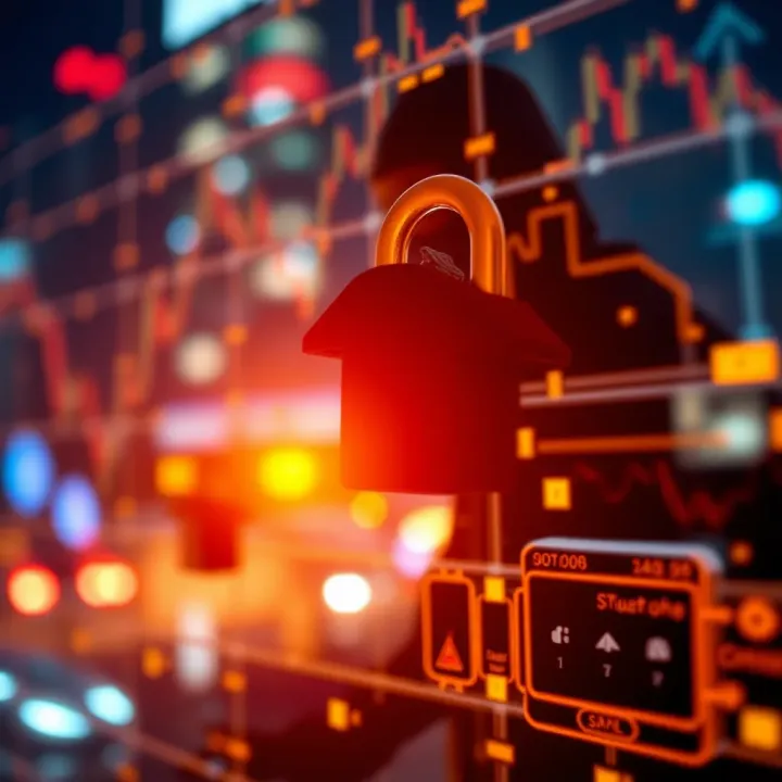 Illustration highlighting security features and risk management in online trading