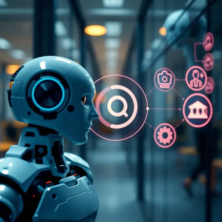 Diagram showing integration of IQ Bot with digital transformation tools in business environments