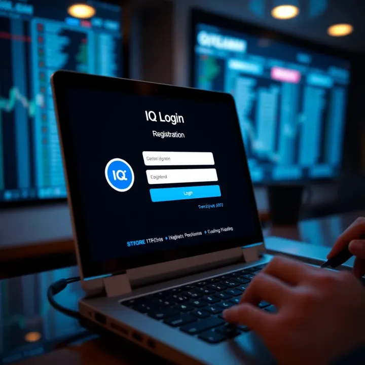 User interface showing IQ Login registration screen on a digital device