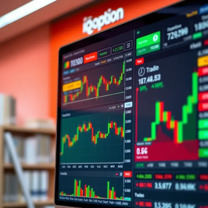 Overview of IQ Option Trading Platform Interface User interface of an online trading platform displaying various financial instruments and real-time market data