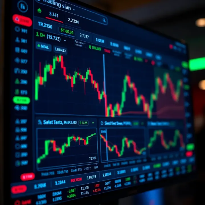 IQ Option Trading Platform Overview with Asset Charts User interface of IQ Option trading platform showing various financial asset charts and trading options