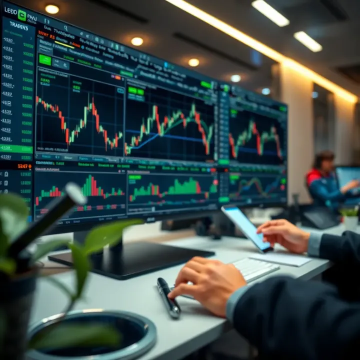 Overview of Leeloo Trading Platform Features User interface showing key features of Leeloo Trading platform with charts and trading tools