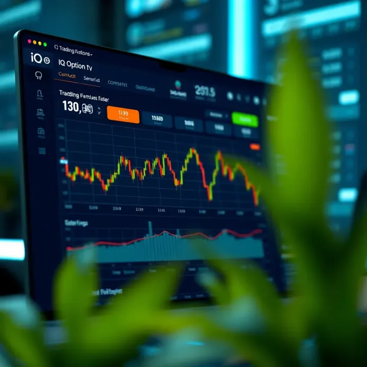 IQ Option Demo Account Dashboard Overview Trading platform interface showing a simulated demo account dashboard with charts and statistics