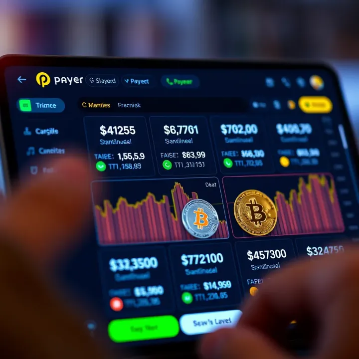 Digital wallet interface showing multiple currency balances including cryptocurrencies