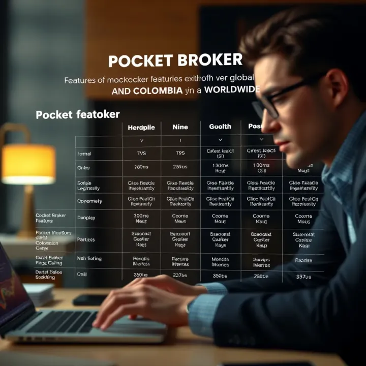 Comparison chart showing Pocket Broker features versus other financial brokers in Colombia and worldwide