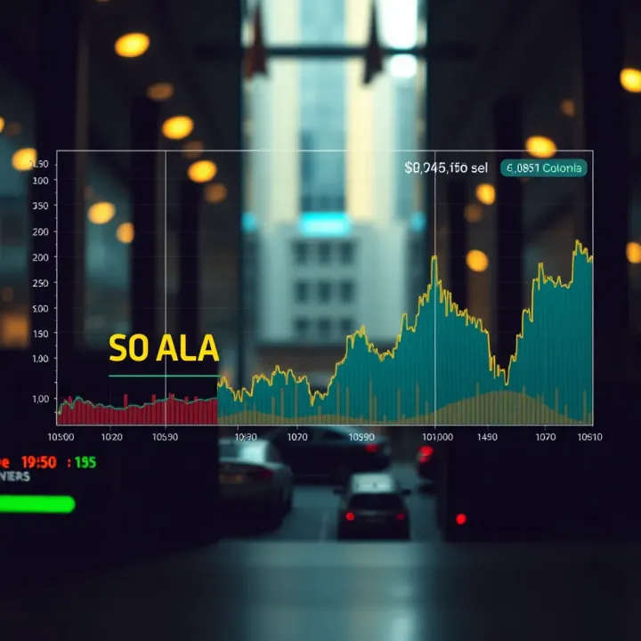 Solana Price Trends in Colombia Graph showing Solana cryptocurrency price fluctuations in Colombia