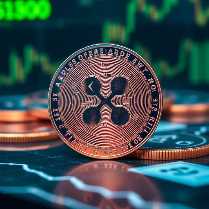 Digital representation of Ripple cryptocurrency facilitating fast international money transfers