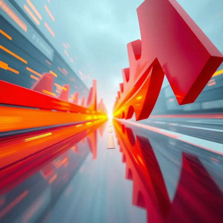 Vibrant arrows accelerating forward representing sustained energy and progress