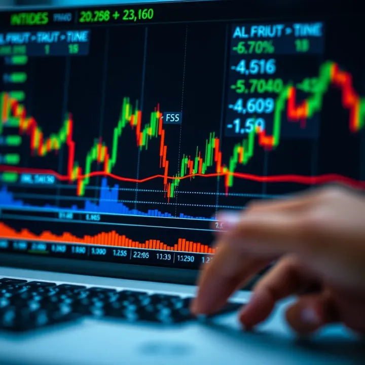 Graph showing fluctuations in synthetic indices trading with indicators
