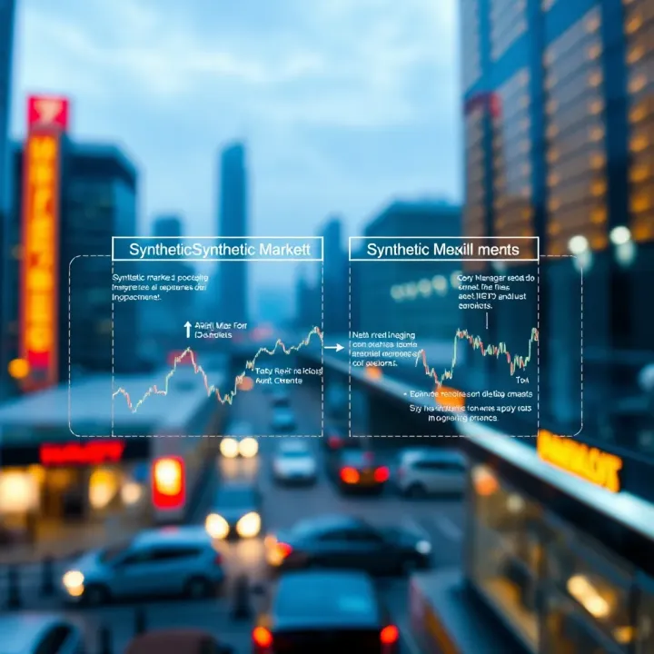 Diagram illustrating synthetic markets replicating real asset behavior through financial instruments
