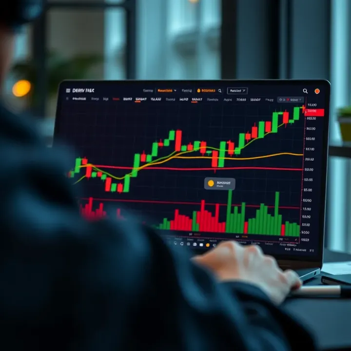 Evaluating Trading Strategies Using Deriv Demo Account Graphical representation of trading strategies being tested on a demo account with various market indicators