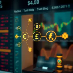Understanding Synthetic Assets in Financial Markets Diagram illustrating the concept of synthetic assets in financial markets with interconnected financial symbols