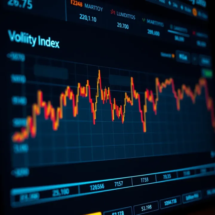 Volatility Index and Market Fluctuations Graph showing fluctuations in financial market volatility over time