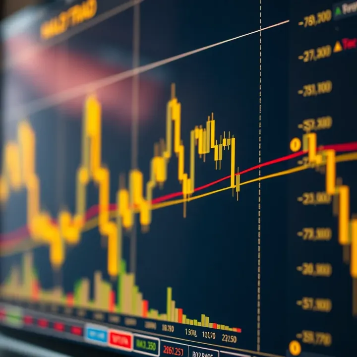 Technical chart analysis of gold price with trend lines and key support levels